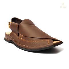 Double Sole DARK BROWN Zalmi Peshawar Handmade - Baashis