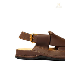 Double Sole DARK BROWN Zalmi Peshawar Handmade - Baashis