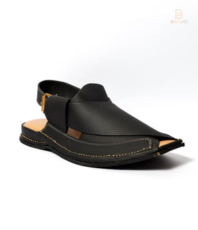 Double Sole Black Zalmi Leather Handmade - Baashis