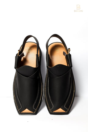 Double Sole Black Zalmi Leather Handmade - Baashis