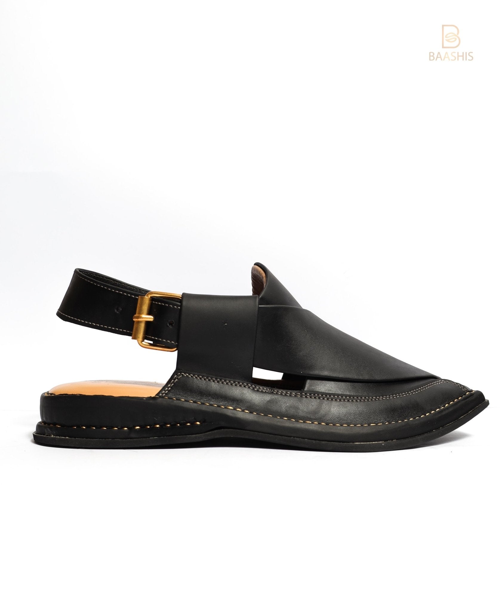 Double Sole Black Zalmi Leather Handmade - Baashis