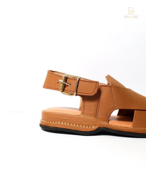 Peshawari Chappal IMRAN KHAN Double Sole Chappal - LIGHT BROWN - Baashis