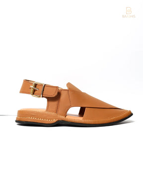 Peshawari Chappal IMRAN KHAN Double Sole Chappal - LIGHT BROWN - Baashis