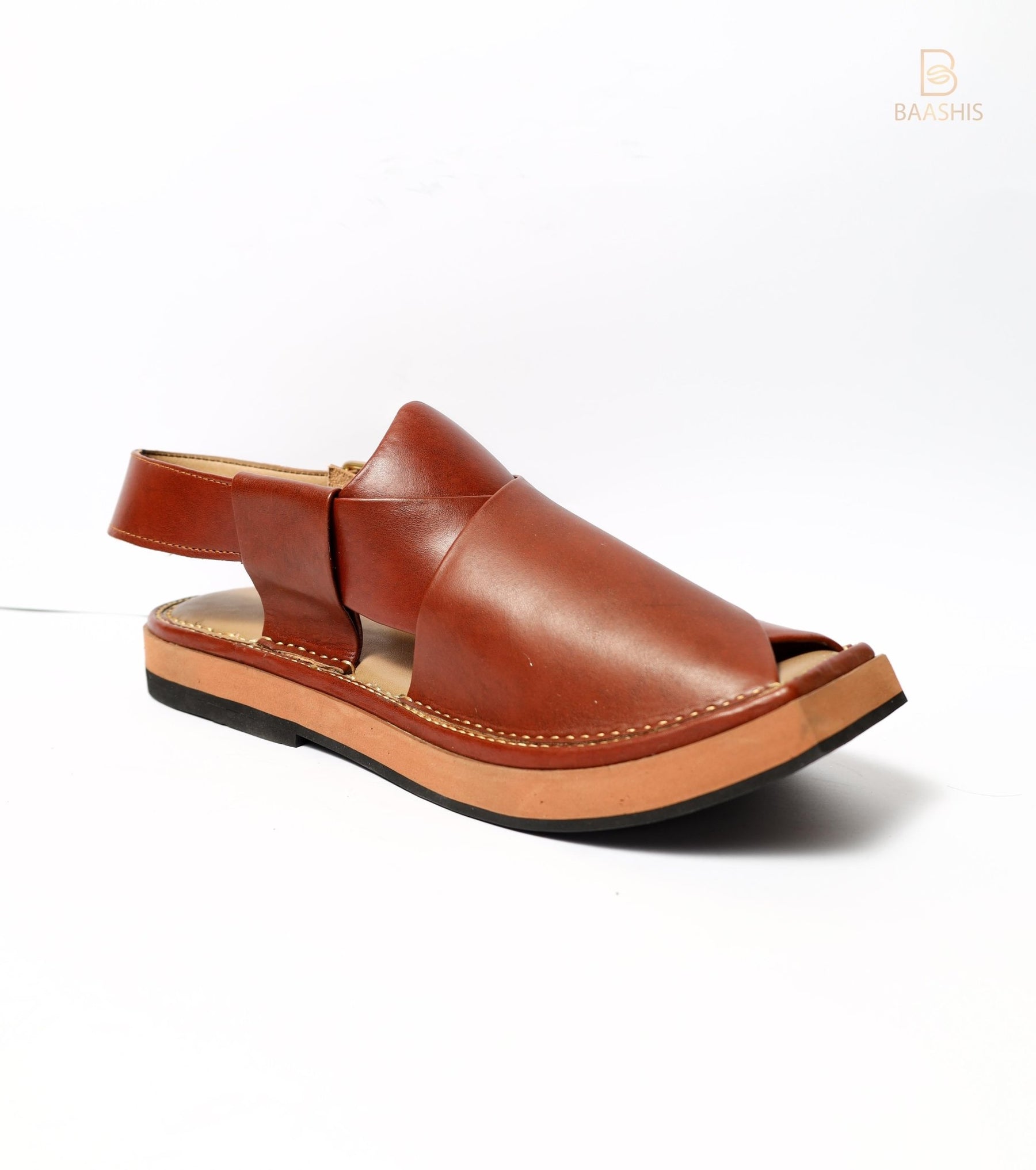 RED Kaptan Chappal in Pure Hand Made Cow Leather - Baashis