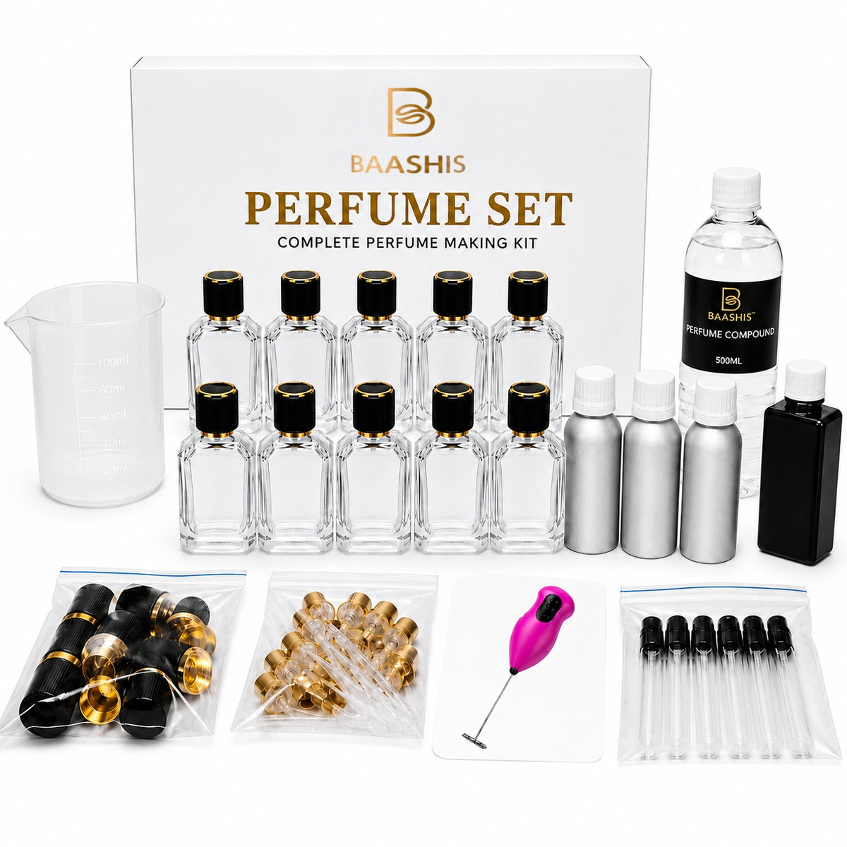 Complete Perfume Making Starter Kit | 10 Bottles, 5 Fragrance Oils, Crimping Tool & Accessories